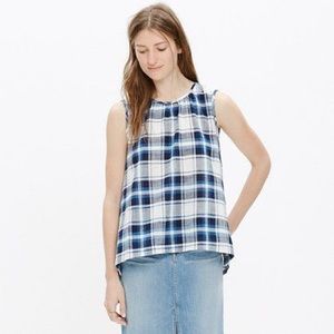 Madewell Rivet & Thread button-back plaid top